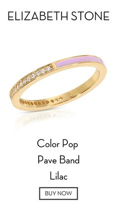 Harness the power of the galaxy and bring your pastel dreams to life. A slim silhouette that was made for stacking! Half pave cz and half hand painted enamel. 14k gold plated brass Enamel, cz