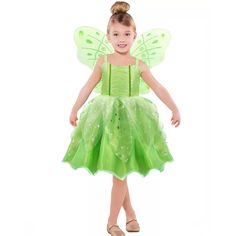 PRICES MAY VARY. Upgrade Hypoallergenic Fabric - The tinkerbell birthday dress is made of high-quality stretch fabric and 100% polyester fiber lining. It is incredibly soft and cozy in all seasons. Feels gentle against girl's sensitive skin Fluffy & Breathable - The lower part of the skirt is made of four layers of high-quality tulle, which is skin-friendly and plump, and will not deform even if it is squeezed. Very fluffy even without a petticoat Specific Design Details - The suspender design o Toddler Birthday Dress Green, Tinker Bell Dress For Kids, Woodland Fairy Toddler Costume, Halloween Fairy Costume, Belle Dress Up, Princess Tiana Dress, Princess Belle Dress, Toddler Costumes Girl, Dress Up Halloween