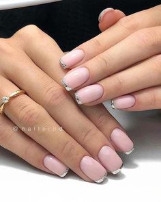 French Manicure Nail Designs, Glitter French Manicure, Unghie Nail Art, Nagellack Trends, Manicure Nail Designs, French Manicure Nails, Short Square Nails, French Nail Designs, Designs Nail