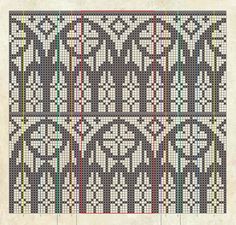 a cross stitch pattern with different colors and designs on the front, side, and back