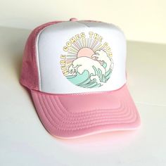 This Trucker Hat has a mesh trucker back and an adjustable snap closure.  Please note that any any custom or personalized items are final sale Thank you for stopping by, SoCal Haze Designs White Trucker Baseball Cap For Beach, Summer Trucker Snapback Hat, Trucker Baseball Cap With Curved Bill For Beach, White Visor Trucker Hat For Beach, Adjustable Trucker Snapback Hat For Summer, Summer Trucker Hat With Snapback, Summer Snapback Trucker Hat, Summer Outdoor Snapback Trucker Hat, Summer Trucker Hat With Curved Brim For Outdoor