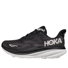 Hoka One One Clifton 9 2E Wide 'Black White' 1132210-BWHT White Hoka Clifton 8, Hoka Clifton 9, Hoka One One Clifton 8, Womens Hoka Clifton 8, Hoka Clifton 8 Black, Stylish Sneakers, The One, Perfect Pair, Black And White