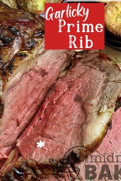 sliced roast beef sitting on top of a cutting board