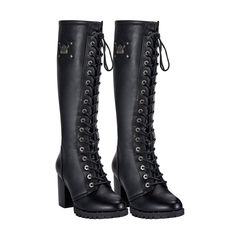 Women' Experience comfort and style with our Women's Knee High Laced Boots! Featuring a convenient zipper on the side for easy on and off, these boots are perfect for any occasion. The laced design adds a touch of elegance, making you stand out from the crowd. Upgrade your footwear game today! s Knee High Laced Boots with Zipper on Side Turquoise Belt, Leather Motorcycle Gloves, Alligator Boots, Laced Boots, Women's Motorcycle Boots, Leather Store, Leather Denim, Biker Leather, Motorcycle Women