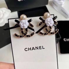 PRODUCT��DETAILS Includes Shipping bags, dustbag sleeper, care manual, booklet, tag.Material: 14k white gold over stainless steel Replica Jewelry, Luxury Girl, Luxury Earrings, Timeless Handbag, Chanel Earrings, Chanel Accessories, Chanel Jewelry, Holiday Earring, Bags Designer Fashion