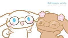 an image of two cartoon animals with glasses