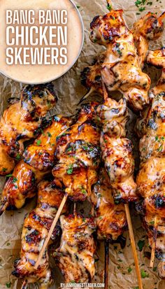 Bang Bang Chicken Skewers, Healthy Teriyaki Chicken, Sailor Bailey, Chicken Skewer Recipe, Grilled Chicken Skewers, Skewer Recipes, Honey Garlic Chicken