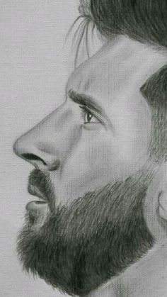 a pencil drawing of a man with a beard