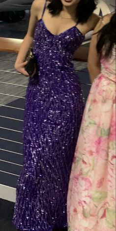 Dark Purple Glitter Prom Dress, Deep Pink Prom Dress, Dark Purple Prom Dress Aesthetic, Dark Purple Sparkly Prom Dress, Dark Purple Prom Dress Couple, Sparkly Purple Prom Dress, Bright Purple Prom Dress, Purple Glitter Prom Dress, Midnight Purple Prom Dress