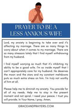 Letting go of anxiety allows us to fully trust in God's plan for our lives and our marriages.  Engage with this prayer designed to help you surrender your fears, fostering a calm and trusting spirit as a wife.  Discover the path to peace and resilience. Visit Grace and Prayers for the full prayer. Be A Better Partner, Be A Better Wife, Be A Good Wife, Better Partner, Better Wife, A Good Wife, Resurrection Sunday, Cheating Husband