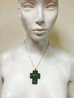 Such an amazing color! 24k gold, Emerald green cross pendant on a 17 inch chain. Great for any occasion. Green Cross Pendant Necklace As Gift, Green Cross Necklace For Gift, Emerald Crystal, Crystal Cross, Cross Pendant, Emerald Green, Cross Necklace, Necklace Etsy, Emerald