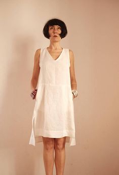 Sun Angel, Tunic Linen, Linen Outfits, Cotton Tunic Dress, Linen Dress Summer, Wrap Dress Pattern, Linen Sundress, Summer Fresh, Linen Fashion