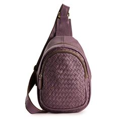 You're sure to love the look and versatility of this AmeriLeather woven crossbody bag! You're sure to love the look and versatility of this AmeriLeather woven crossbody bag! DETAILS 10.5"H x 3"W x 8"L Weight: 1 lbs. Shoulder strap length: 23"-42" Adjustable crossbody shoulder strap Zipper closure Copper-tone hardware Interior: 1 zip pocket Exterior: 1 zip pocket in front, 1 zip pocket in rear Water repellentCONSTRUCTION & CARE Leather Lining: polyester Wipe clean Imported Size: One Size. Color: Travel Crossbody Bag With Intrecciato Weave, Intrecciato Weave Crossbody Shoulder Bag For Travel, Woven Leather Crossbody Bag, Accessories Guide, Bag Details, Handbag Accessories, Eggplant, Water Repellent, Cleaning Wipes