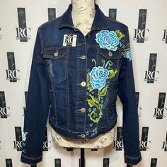 Custom Hand Painted Denim Jacket for Women in size Small.  New Collection for Denim Jackets with a pop of color and moder looks, can be used over and shirt, hoodie, dress and great for any season. Made by Rubi Hand Painted Denim Jacket, Painted Denim Jacket, Painted Denim, Custom Hand Painted, Denim Jacket, Color Pop, Jackets & Coats, Jackets For Women, Hand Painted