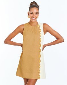 Etta Scallop Mini Dress – MESTIZA NEW YORK Shift Dresses For Women, Fall Wardrobe Essentials, Daytime Dresses, Colour Combinations, Fashion Help, Gold Buttons, Nordstrom Dresses, Holiday Outfits, Model Height