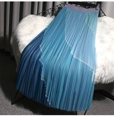 3 Layers Elegant Patchwork Mesh High Waist Midi Long Tulle Pleated Skirt | Uniqistic.com Spring Stretch Patchwork Skirt, Winter Blue Pleated Skirt, Elegant Spring Patchwork Skirt, Layers Korean, Blue Dip Dye, Unique Skirts, Pleated Long Skirt, Patchwork Dress, Cosplay Outfits