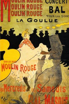 an advertisement for the moulin roue concert in paris, france on october 25, 1933