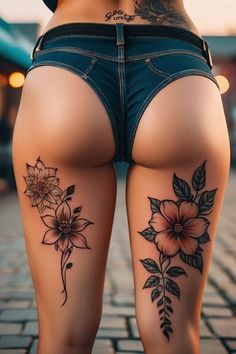 Thighs Tattoo, Catrina Tattoo, Hip Tattoos Women, Tattoed Women, Tasteful Tattoos, Thigh Tattoos, Leg Tattoos Women, Pretty Tattoos For Women, Image Swag