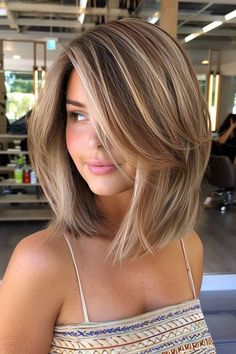 Dental Assistant Hairstyles Short Hair, Short Hairstyles For 20 Year Olds, Charlize Theron Long Bob, Lob Haircut With Money Piece, Blond Brown Hair Color, Trending Shoulder Length Haircuts, Short Brown Hair With Blonde Highlights Straight, Cool Bronde Bob, Kelly Pickler Hair