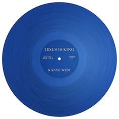 a blue vinyl record with the words jesus is king on it