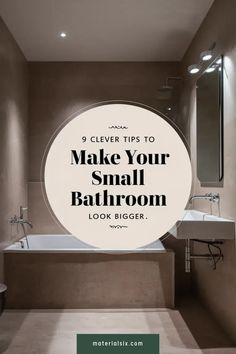 9 clever tips to make your small bathroom look bigger. Make Small Bathroom Look Bigger, Maximize Small Bathroom, Small Bathroom Look Bigger, Strategic Design, Creative Layout, Industrial Style Bathroom, Narrow Shelves, Mirror Frame Diy