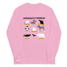 Not quite warm enough for a tee? This 100% cotton (heather colors contain polyiester) long sleeved tee has you covered. Animals Of The World, Animal Shirts, Long Sleeve Tee, Cotton T Shirt, Unisex Hoodies, Cotton Tshirt, Light Pink, Ash, Long Sleeve Tees