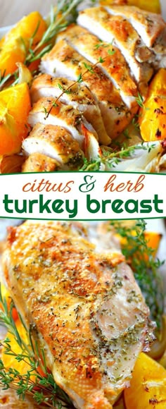 citrus herb turkey breast recipe with oranges and herbs