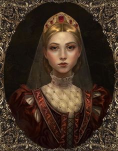 a painting of a woman wearing a tiara