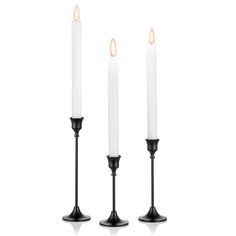 PRICES MAY VARY. PACKAGE INCLUDES: 3 pcs decorative centerpiece candlestick holder. Candles are not included. Perfect for a housewarming or wedding present. DIMENSION: The height of taper candle holder is 15cm/5.9", 18.5cm/7.3", 23.5cm/9.3". Base diameter is 6.8cm/2.7". Single-head metal candlestick holders are ideal for adding timeless elegance to your mantle, dinner table or special event. APPLICATIONS: This black candle holders set is suitable for candle sticks and taper candles. They can be Tapered Candle Holder, Black Candlestick Holders, Dinner Home, Candlestick Centerpiece, Black Candle Holders, Metal Candlesticks, Top Decor, Candle Sticks, Candle Light Dinner