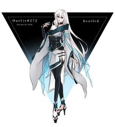 an anime character with long white hair and blue eyes, standing in front of a triangle