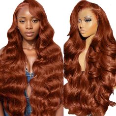 PRICES MAY VARY. Reddish Brown Lace Front Wigs Human Hair Material: body wave lace front wigs human hair pre plucked with baby hair, unprocessed brazilian virgin human hair, cut from young donors directly, breathable, soft and bouncy, no shedding & tangle. Frontal Wigs Human Hair Texture: 200% Density auburn human hair lace front wigs, full and thick, true to Length, can be restyled, bleached and dyed. Can last more than 1 year with proper care. Body Wave Lace Front Wigs Human Hair Cap: 13x6 red