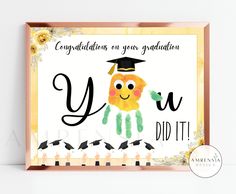 a graduation card with the words congratulations on your graduation you did it