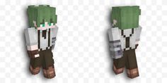 an image of a person with green hair in minecraft, hd png and psd