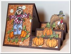 Scarecrow Cards Handmade, Cornish Heritage, Side Step Card, Step Card, Autumn Cards