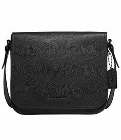 From COACH&#x2C; this bag features:Sport calf leather and refined pebble leatherInside zipCell phone and multifunction pocketsMagnetic snap closureFabric liningOutside snap pocketAdjustable strap with 23 1/2 drop for shoulder or crossbody wear10 1/2" (L) x 9 1/4 "(H) x 3" (W)Spot cleanImported. Coach Pebbled Leather Shoulder Bag, Coach Mens Cross Body Bag, Coach Pebbled Leather Bag For On-the-go, Coach Men’s Cross Body Bag, Coach Black Bags With Silver-tone Hardware, Travel Kits, Crafts Beautiful, Handbags For Men, Dillard's