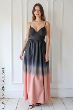 Olivia Mark - Elegant Ombre Maxi Dress - A Symphony of Colors Flowing to the Floor Dreamy Waterfall, Ombre Maxi Dress, Pink Ombre, The Floor, Olivia Mark, Timeless Beauty, Elegant Dresses, Blush Pink, Bodice