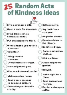 the 25 random acts of kindness ideas