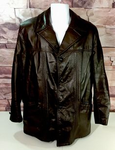 RARE Authentic Vintage 60s -70’s Cooper 5th Ave Leather Jacket Coat Removable Plush Liner Dark Brown Men’s Size 44 Chest laid flat - 24.5” Length back collar to hem - 31.5” Liner zips out Condition is vintage preowned—one front button missing, a few small light spots, light scratch on sleeve, pocket flaps are a little bent...please see photos for details Please let me know if you have any questions! Retro Winter Blazer With Snap Buttons, Retro Winter Business Outerwear, Retro Fall Outerwear With Button Closure, Retro Single-breasted Winter Outerwear, Retro Single Breasted Leather Jacket With Long Sleeves, Retro Single-breasted Leather Jacket With Long Sleeves, Retro Leather Winter Outerwear, Retro Leather Outerwear For Winter, Retro Outerwear For Office