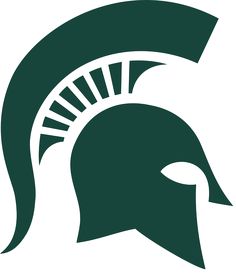 the michigan state spartan logo is shown on an iphone screen, and it appears to be green