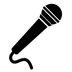 a black and white microphone icon