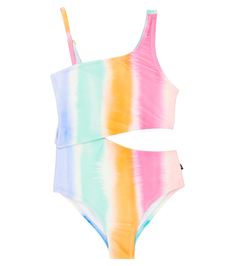 Naan tie-dye cutout swimsuit in multicoloured - Molo | Mytheresa Rainbow Swimwear For Poolside, Rainbow Beachwear Swimwear For Pool, Rainbow Swimwear For Poolside Beachwear, Tie-dye Swimwear For Summer Pool, Tie-dye Swimwear For Beach Season, Summer Tie-dye Swimwear For Pool, Tie Dye Swimwear For Summer Pool Days, Summer Tie Dye Swimwear For Swimming, Summer Tie Dye Swimwear For Pool