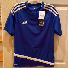 Nwt Adidas Youth Royal Blue And White Climacool Shirt Jersey Size L “Regi 16 Jsy Y” 7th Grade Outfits, Adidas Jersey, 7th Grade, Adidas Shirt, Blue Adidas, Kids Shirts, Royal Blue, Shirts Tops, Blue White