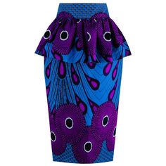 Ankara Peplum Pencil Skirt - Bynelo African Midi Skirt, Ankara Skirt Styles, African Print Skirt, African Fashion Skirts, Ankara Skirt, Peplum Skirt, Mid Length Skirts, Midi Skirts, African Attire