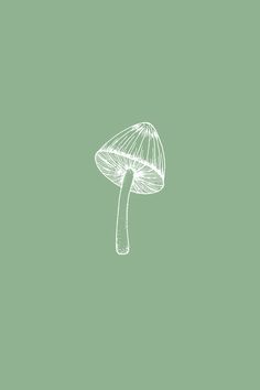 a drawing of a mushroom on a green background