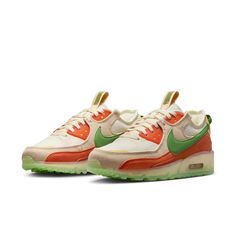 Nike Air Max Terrascape 90 'Tan Orange Green' DV7413-100 - KICKS CREW Nike Air Max 90 Terrascape, Air Max 90 Terrascape, Vintage Running Shoes, Nike Air Max Terrascape 90, Vintage Running, Cushioned Running Shoes, Sneakers Men Fashion, Sneaker Collection, Nike Air Max 90