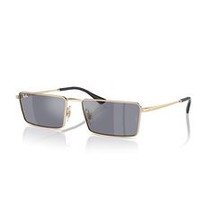 PRICES MAY VARY. About the RB3741 Emy: These slim geometric shades feature a sleek rectangular design and pastel colorways. With classic silver or gold metal frames and vibrant bio-nylon lenses, they capture Y2K nostalgia with a modern twist, perfect for Gen Z style. Comfortably fit with high quality materials and iconic design elements, these unisex sunglasses ensures optimal comfort and style in everyday wear. Ray-Ban Lens Qualities: The Mirror Polyamide lenses reduce glare and reflections, en Cheap Rectangular Sunglasses With Mirrored Lenses, Gen Z Style, Y2k Nostalgia, Metal Frames, Microfiber Cleaning Cloths, Rectangular Sunglasses, Stylish Sunglasses, Iconic Design, Sunglasses For Men