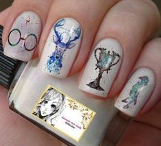 Harry Potter Movie Poster, Maquillage Harry Potter, Harry Potter Nails Designs, Harry Potter Nail Art, Harry Potter Nails, Art Harry Potter, Harry Potter Movie, Harry Potter Cake