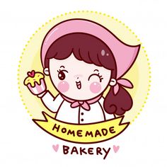 Dessert Logo Design Ideas, Bakery Business Cards Templates, Bakery Icon, Smile Illustration, Dessert Logo, Homemade Bakery, Vector Girl, Bakery Business Cards