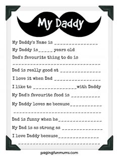 a father's day card with a mustache on it