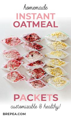 the ingredients for homemade instant oatmeal packets